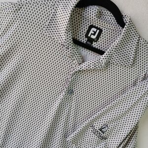 FootJoy Golf Polo Shirt Mens Large Harbor Lakes Golf Club Logo Geometric #849